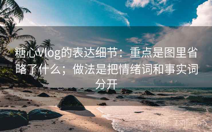 糖心Vlog的表达细节：重点是图里省略了什么；做法是把情绪词和事实词分开  第1张