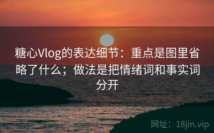 糖心Vlog的表达细节：重点是图里省略了什么；做法是把情绪词和事实词分开  第2张