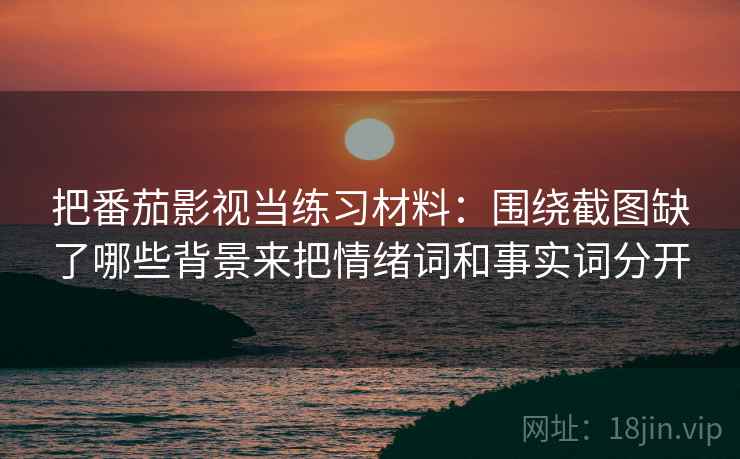 把番茄影视当练习材料：围绕截图缺了哪些背景来把情绪词和事实词分开